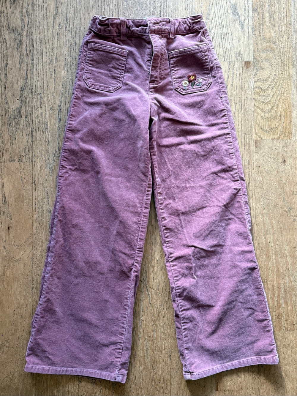 Zara Kids Corduroy Wide-Leg Pants in Mauve